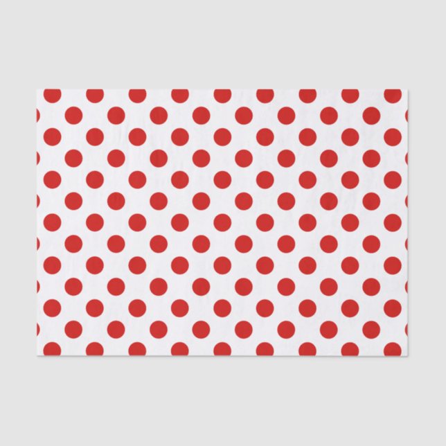 Red and white polka dots tissue paper (Front)