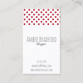 Red and White Polkadot Business Cards