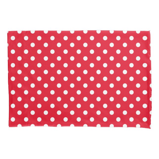 Red and white polkadots pillowcase cover sleeve (Front)