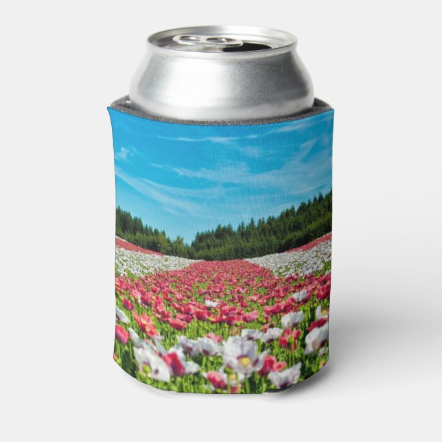 Red and White Poppy Field Can Cooler (Can Back)