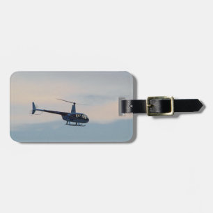 Red and White R44 Helicopter Luggage Tag