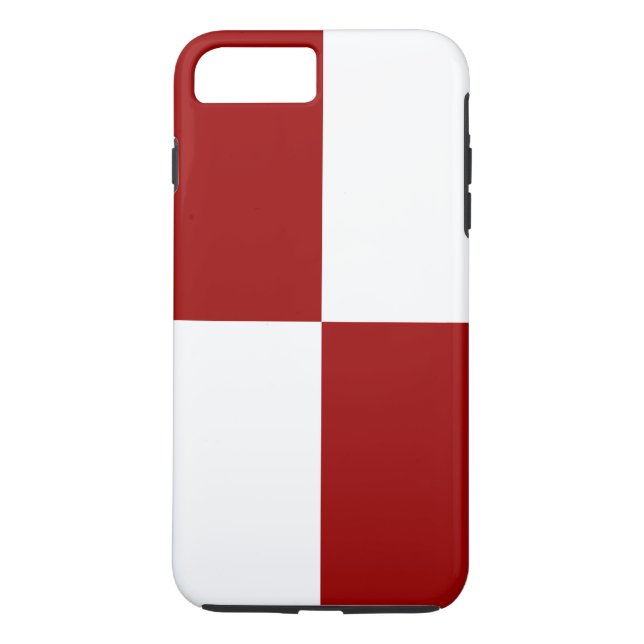 Red and White Rectangles iPhone 8 Plus Tough Case (Back)