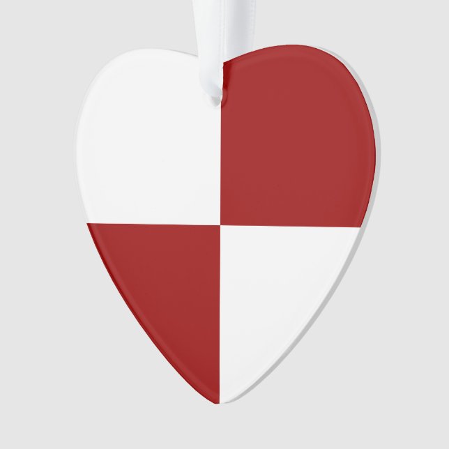 Red and White Rectangles Ornament (Front)