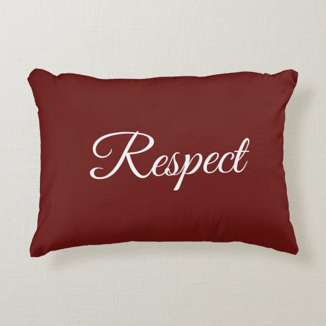 Red and White Respect Affirmation Accent Pillow (Front)