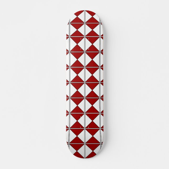 Red and white Retro  Skateboard (Front)