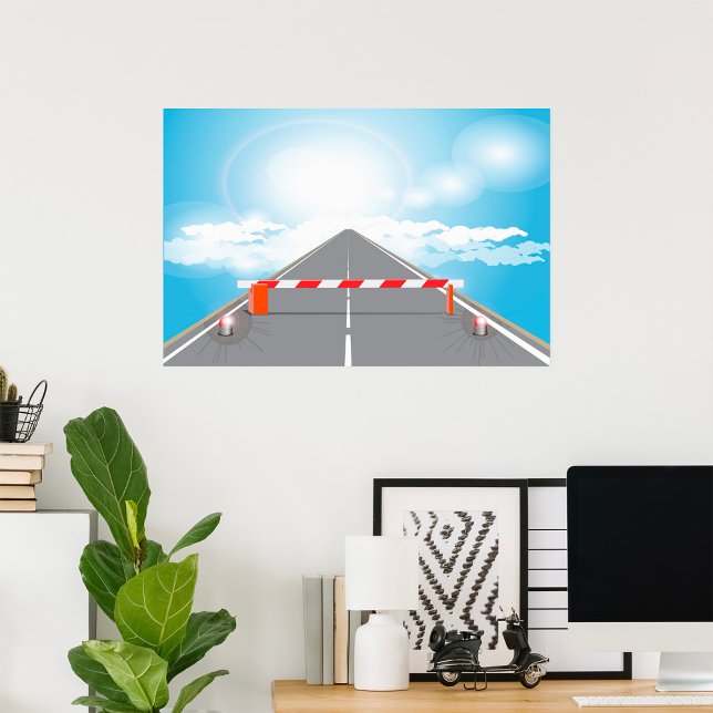 Red and White Road Barrier Blocked Access  Poster (Creator Uploaded)
