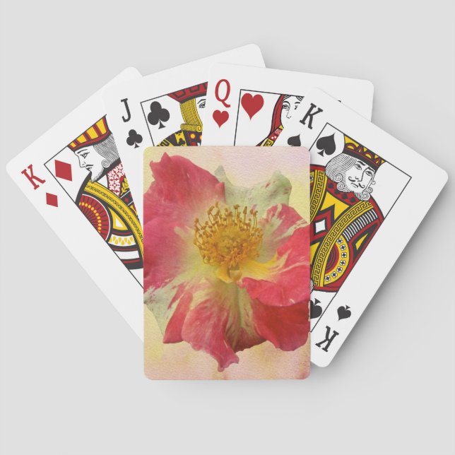 Red and White Rose Playing Cards (Back)
