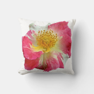 Red and White Rose Throw Pillow