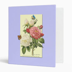 Red and White Roses Botanical Art Binder