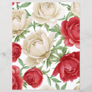 Red and White Roses Floral
