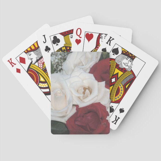 Red and White Roses Playing Cards (Back)