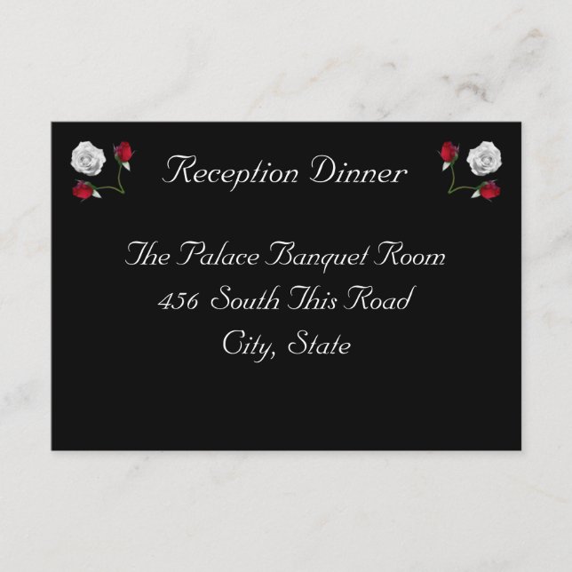 Red and White Roses reception card (Front)