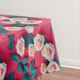 Red And White Roses  Tablecloth