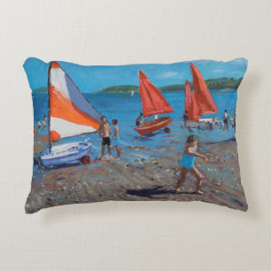 Red and White Sails Abersoch Decorative Pillow