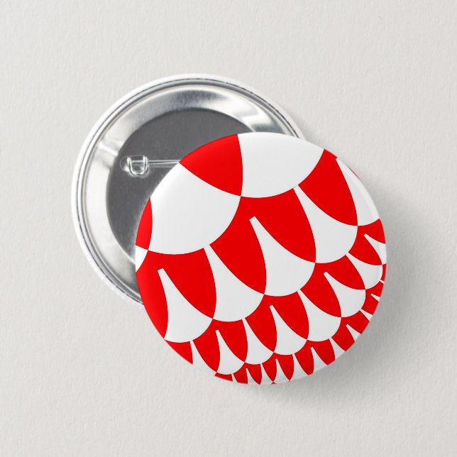 Red and White Scales 2 Inch Round Button (Front & Back)