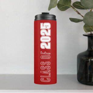 Red and White School Colours Class Year Thermal Tumbler