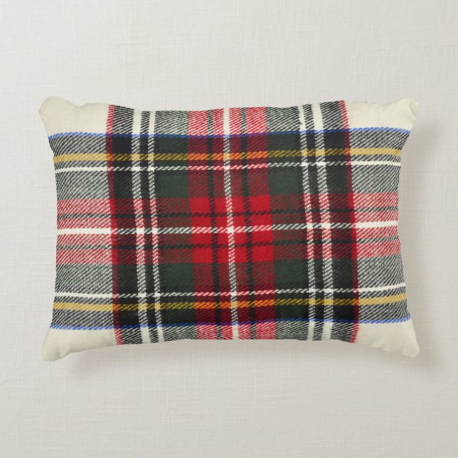 Red and white Scottish tartan plaid. Accent Pillow (Front)