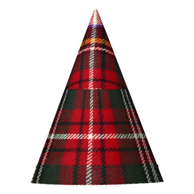 Red and white Scottish tartan plaid. Party Hat (Front)
