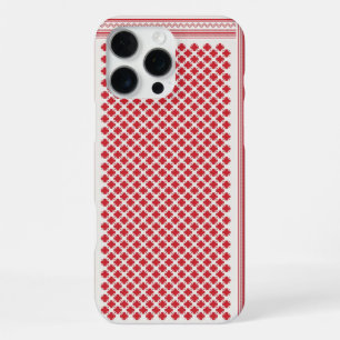 Red and White Shemagh Keffiyeh Pattern iPhone 16 Pro Max Case