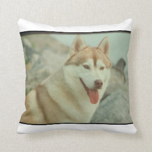Red and White Siberian Husky MoJo Pillow