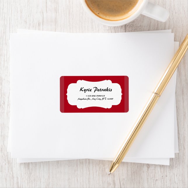 Red and White Simple Personal Return Address Label (Creator Uploaded)