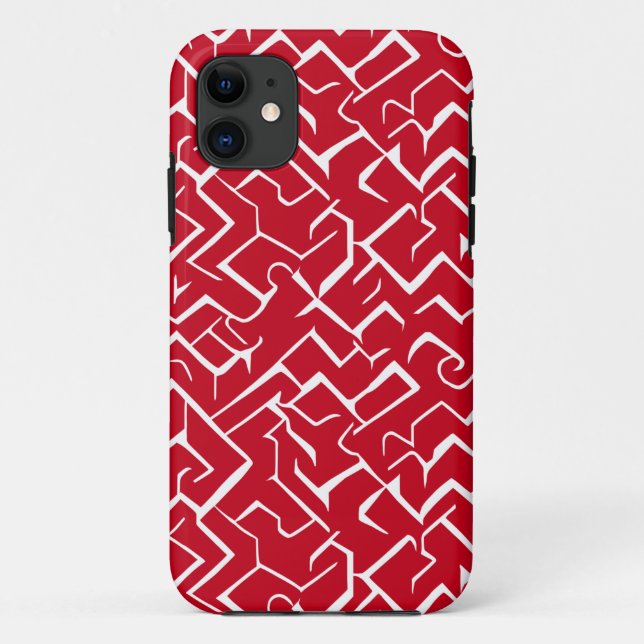 Red and White Skin Pattern | Modern Maze Case-Mate iPhone Case (Back)