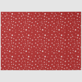 Red and White Snowflake  Tissue Paper
