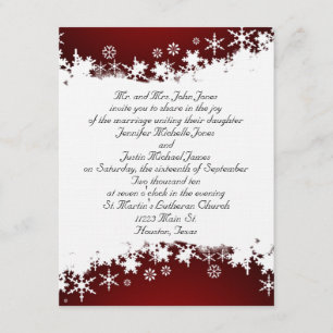 Red and White Snowflake Wedding Invitation