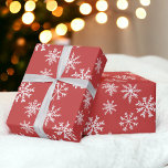 Red and White Snowflake Winter Christmas Pattern Wrapping Paper<br><div class="desc">Elevate your holiday gifts with this festive red and white snowflake wrapping paper. The vibrant red background is beautifully adorned with intricate white snowflakes, creating a classic and joyful Christmas look. Perfect for wrapping gifts with a touch of traditional holiday charm, this wrapping paper will make your presents stand out...</div>