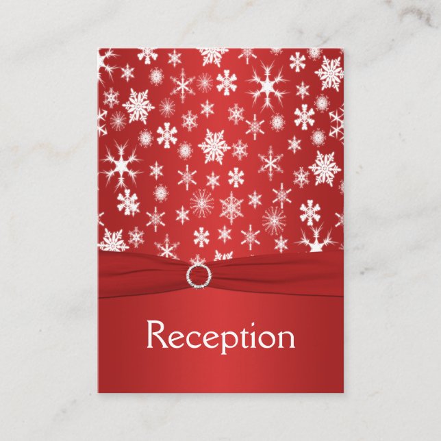 Red and White Snowflakes Enclosure Card (Front)
