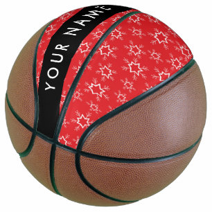Red and White Snowflakes, Your name, Personalize Basketball