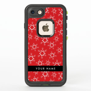 Red and White Snowflakes, Your name, Personalize
