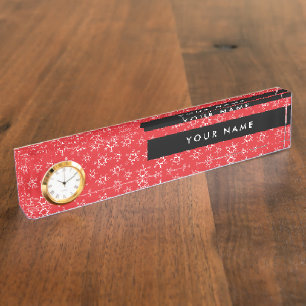 Red and White Snowflakes, Your name, Personalize Nameplate