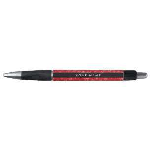 Red and White Snowflakes, Your name, Personalize Pen