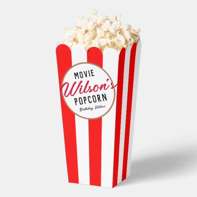 Red and White Special Event Movie Night Popcorn Favor Box (Popped)