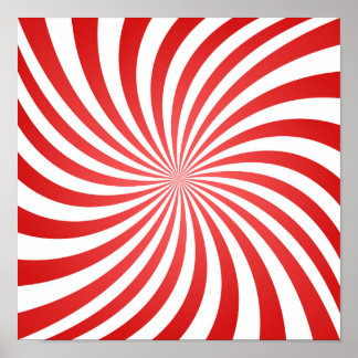 Red and White Spiral Pattern - God's Fingerprint Poster