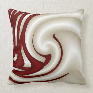 Red and White Spiral Throw Pillow
