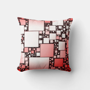 Red and White Square Dancing Cushion