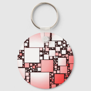 Red and White Square Dancing Keychain