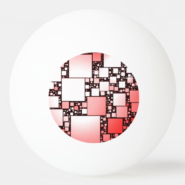 Red and White Square Dancing Ping Pong Ball (Front)