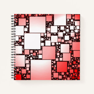 Red and White Square Dancing Spiral Notebook