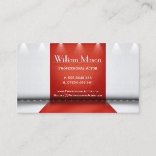 Red and White Stage Actor - Business Card