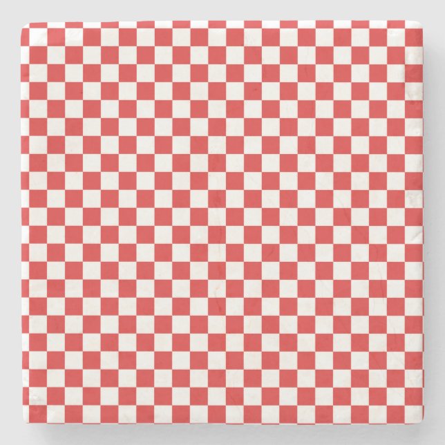 Red and White Stone Coaster (Front)