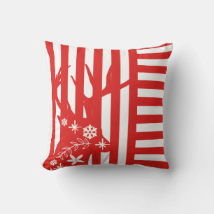 Red and White Stripe Christmas Pillow