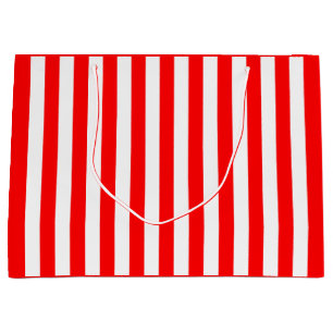 Red and White Stripe Large Gift Bag