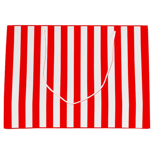 Red and White Stripe Large Gift Bag (Front)
