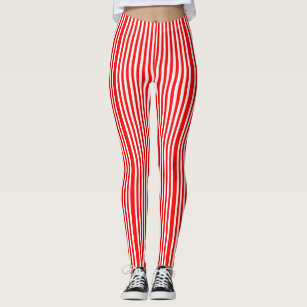 Red and White Striped Leggings with Red Headband