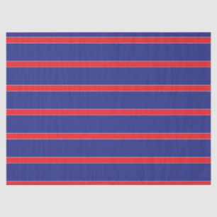 Red and white stripe on navy blue tissue paper