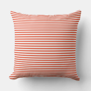 Red and White Stripe Outdoor Pillow
