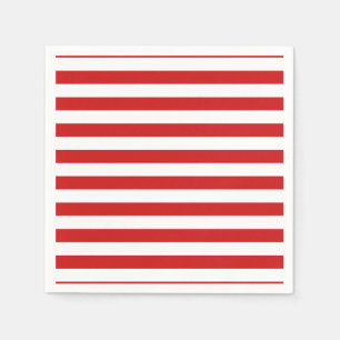Red and White Stripe Pattern Napkin
